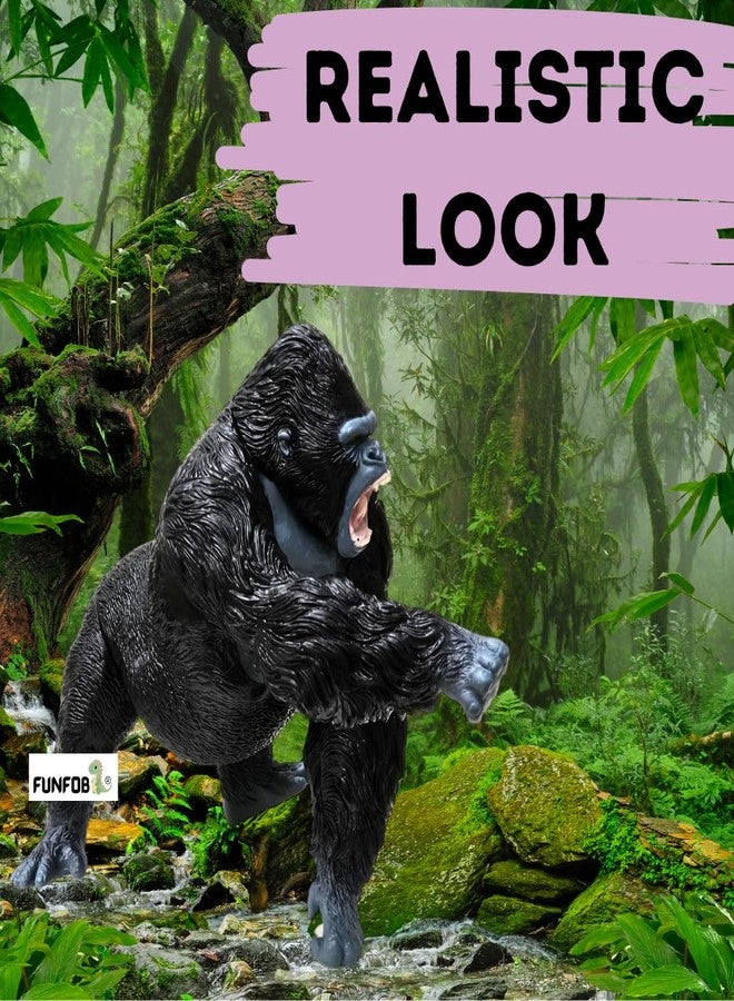 FUNFOB Gorilla King Kong Action Figure Toy Height- 18cm PVC Plastic Material | Gorilla Black - Image 3